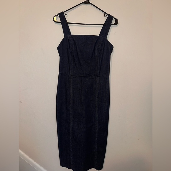 Banana Republic Dark Blue Denim Pencil Dress Size 6 - Picture 1 of 8